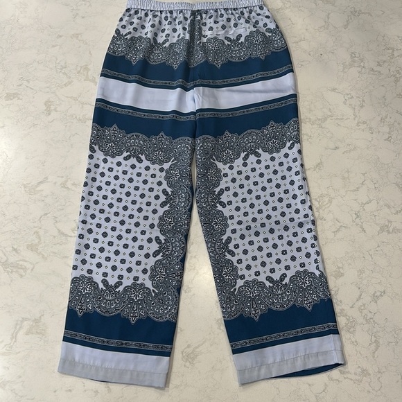 J.Crew Pull On Cropped Pant Scarf Border Print Boho Resort Beach Small - Picture 8 of 16